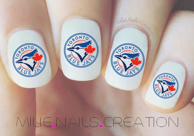 Toronto Blue Jays Baseball Nail Art Designs
