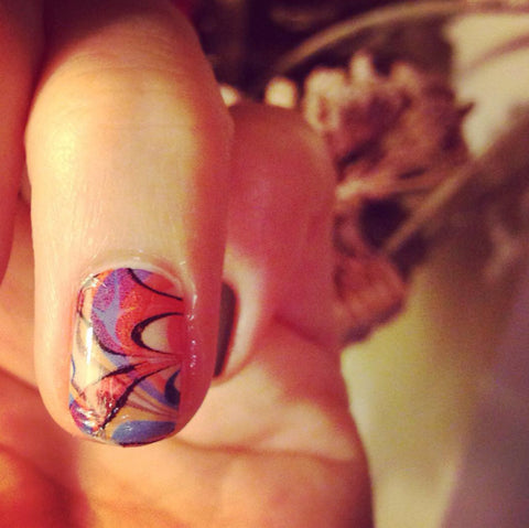 Water-marble nail wrap