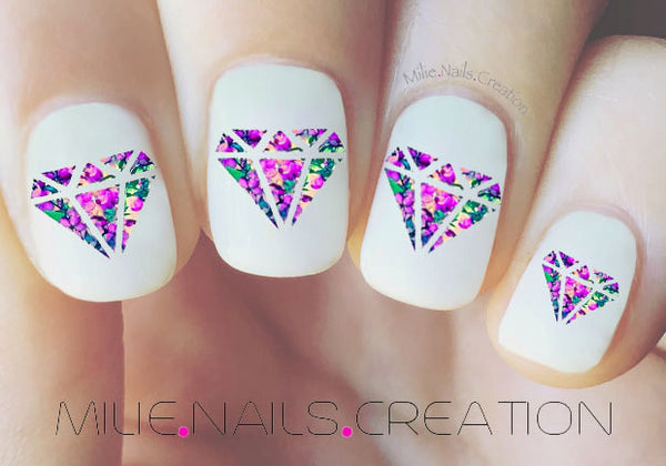 Flower Diamond Nail decal