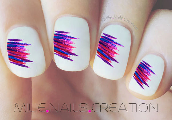 Watercolour paint print nail decal